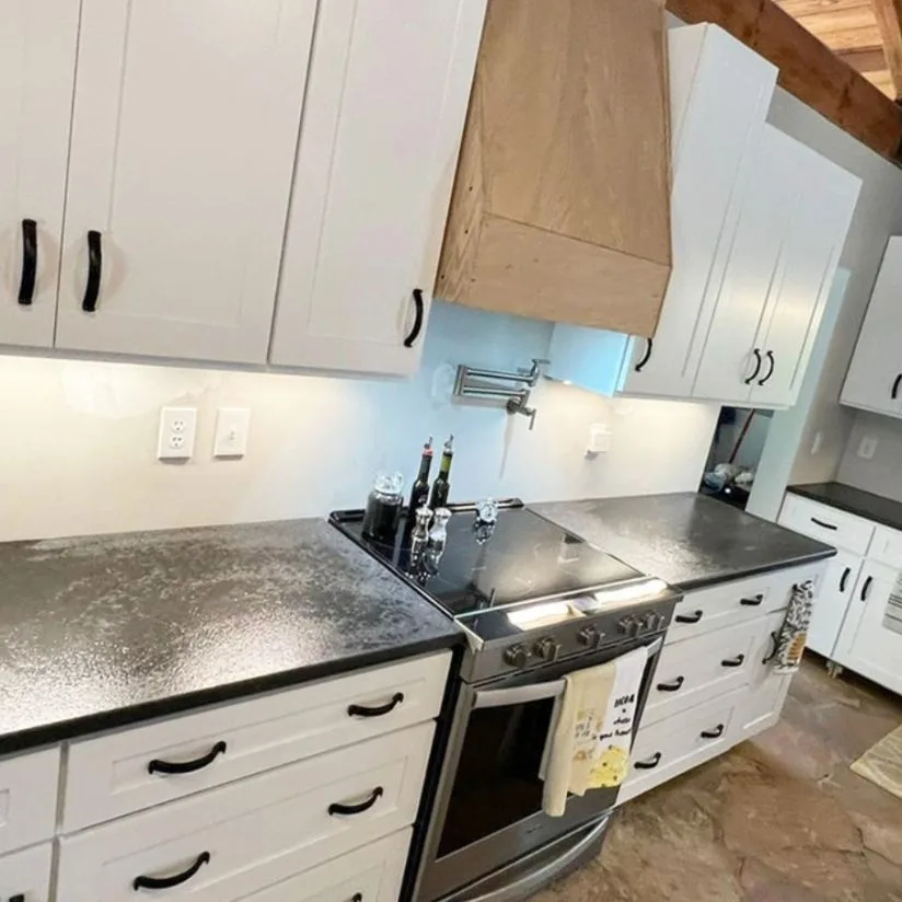 black leathered granite