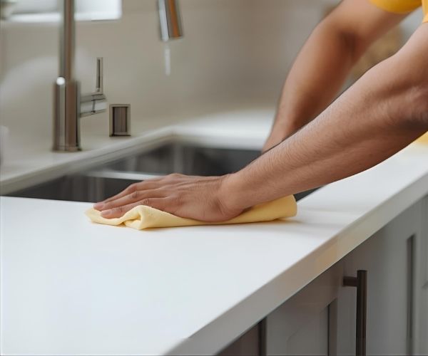 eased quartz countertop edges