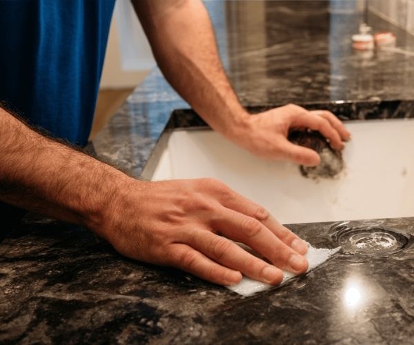 how to install undermount sink to quartz